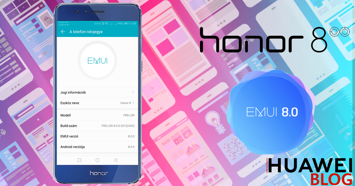 Honor 8 Android 8.0 Oreo frissítés