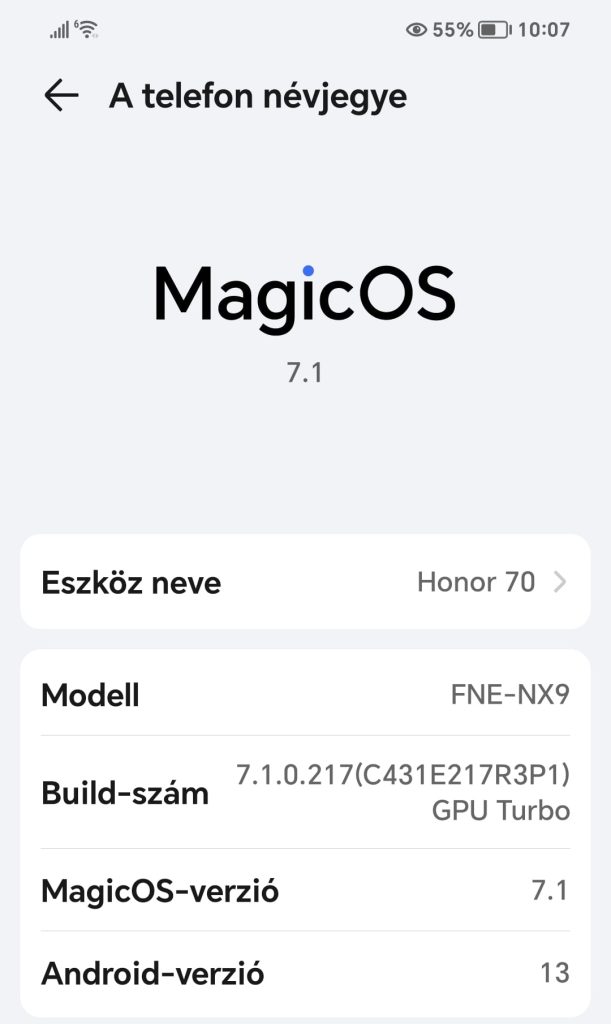 Elindult a HONOR 70 Android 13 és MagicOS 7.1 frissítése